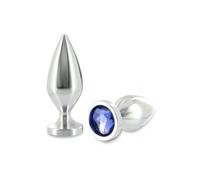 Metal Hard Anal Plug Aliminum Cristal Grand 10.16cm 1ut