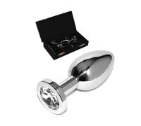 Metal Hard Anal Plug Diamond Transparent Small 5.71cm 1 Unité