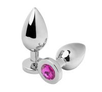 Metal Hard Anale Plug Diamond Rose Small 5.71cm 1 Unité