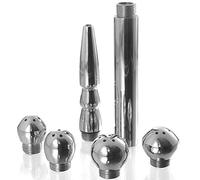 METAL HARD Ensemble de Nettoyage Vaginal/Anal, 5 Pièces, Aluminium, Compatible avec Toutes les Douches
