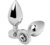 METAL HARD Plug Anal avec Diamant Transparent, Acier, 5.71cm, Petit