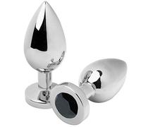 METAL HARD Plug Anal Diamant, Noir, Acier, 7,62 cm, 3,3 cm Diamètre