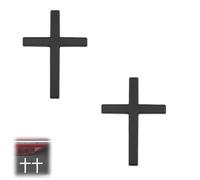 Metal Jesus Christ Cross Badge Stickers, 3D Three-Dimensional Metal Sticker, Cross Car Logo Sticker, Timeless Faith (Black)