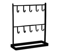 Metal Key Rack Holder - 12in Tall Weighted Pedestal, Double Sided Hanging