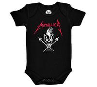 Metal Kids Metallica (Scary Guy) - Body pour bébé, noir et blanc, tailles de 56 à 86 (0 à 24 mois), marque officielle Band-Merch - Noir - S