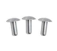 Metal Magery Lot de 100 rivets à tête de brasero en aluminium massif de 4,9 mm de diamètre x 1,27 cm de longueur.