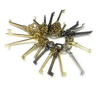Metal Magery Lot de 20 clés squelettes pour meubles anciens - Portes d'armoire, horloges de grand-père, tiroirs de commode, serrures de bureau enroulables