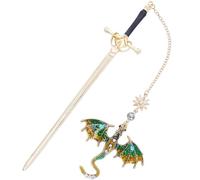 Metal Marque Page, Antiquité Marque Page, Marque-Page éPée Livré Avec un Pendentif, Pour Les Amateurs De Lecture Cadeau Amusant Pour Les Femmes Et Les Hommes(Vert)