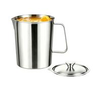Metal Measuring Cups - Stainless Steel Double-Scale Container with Lid
