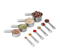 Metal Measuring Cups,with Spoons Professional Stackable Kitchen Gadgets Stainless Steel - Dry & Liquid Ingredient Measuring Cups Set,for Home Dorm Restaurant Cafe Drinks Dining Room