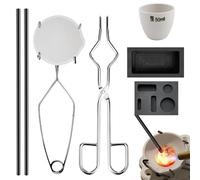 Metal Melting Kit - Crucible Graphite Torch, Casting Molds Crucible Kit for Silver, Copper, Aluminum, Iron | Jewelry, Weights, Smelting, Refining | Home Craft Graphite Smelting and Casting Kits