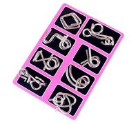 Metal Mind - Lot de 8 casse-tête en métal - Jeu de test de QI 2026 - Jouets à déverrouiller - Anneau de puzzle en métal pour enfants et adultes (style C)