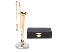 Metal Miniature Instruments with Display Base | Detailed Trumpet Model for Desk Decor/Present for Music Lovers | Non - Playable Collectible in Protective Presentation Box