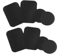 Metal Mounting Plates with Adhesive for Magnetic Mount without Bracket - 4 Pack - 2 Rectangular & 2 Round (Compatible Brackets) (8 Brackets - Black)