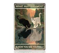 Métal Mur Affiche Chat Mignon. Ce Qui Compte Le Plus, C'Est Comment Vous Le Voyez. Tin Sign Unique Étain Panneau Pour Salle De Bain Pub M