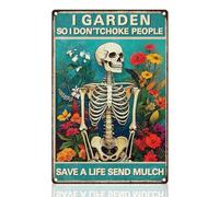 Métal Mur Affiche Fleur Squelette Gothique Je Jardine pour Ne Pas Étouffer Les Gens Sign Metals Vintage Poster Aluminium pour Chambre Restaurant S