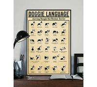 Métal Mur Signe Drôle Plaque Metal Rétro Affiche Étain Pour Bar Pub Maison Garage 20X30Cm Langage Toutou Mettant En Vedette Le Chien Drôle Terrier