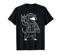 Metal Music Teckel Rock Musik Funny Heavy Metal Dog T-Shirt