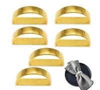 Metal Napkin Rings, Exquisite Tissue Holder, Half Circular Napkin Buckles Set of 6 with Elegant Design, Table Settings for Wedding Festival Party Dinner in Home Dining Accessories, Event Decoration