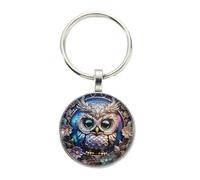 Metal Owl Keychain - Bijoux Bird Keyring | Exquisite Car Chain Rings Purse Charm For Mother Girlfriend Lovers, Antique Silver Animal Decorative Pendentif Handbag Backpack Hanging Ornament Set