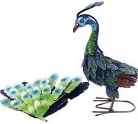 Metal Peacock Statue Realistic Easy DIY Assembly Beautiful Ornament for Garden Turf Decoration at Outdoor