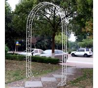 Metal Pergola Arbor, Garden Trellis Arch for Wedding Decor, Climbing Plants Support, Easy Assembly Outdoor Archway - White Color, Perfect for Parties and Events