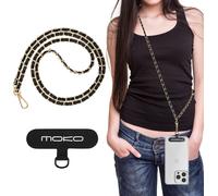 Metal Phone Lanyard, Mobile Phone Lanyard With Detachable Handsfree Strap, Smartphone Neck Strap For Travel, Hiking And Daily Travel ¿ Gold+Black