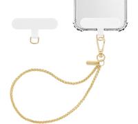 Metal Phone Strap-Universal Phone Lanyard With Tab Fastener,Removable Hands Free Mobile Phone Bracelet Strap For Iphone,Most Smartphones,Gold