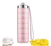 Metal Pill Organizer - Weekly Tablets Container, Pill Box with Portable Design, Health Accessory with Material, Pills Case, Organizer Box for Storing Daily Medication Safely and Conveniently