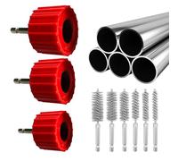 Metal Pipe Cleaner, 3-Piece Drill Attachment Set, Stainless Steel Wire Bristles, Durable Plumbing Maintenance Accessory, Heavy-Duty Pipe Cleaning Tools for Copper PVC and PPR Pipes Use