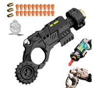 MéTal Pistolet Jouet EDC, 20 Balles Molles Jouet Anti-Stress Plusieurs Modes De Jeu DéMarrable Soft Bullet Guns Toy avec Mini Disque en Acier, à Collectionner/Donner