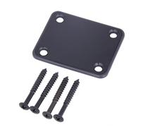 Métal Plaque de Manche de Guitare Noire pour Guitare Électrique | Vis de Fixation Incluses, Remplacement Précis, Installation Facile, Compatible Guitare Cigar Box et Manche