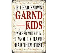 Métal Plaque Si J'avais Su Que Les Petits-Enfants Étaient Si Amusants, J'En Aurais EU Avant Tout Le Monde. Classics Decor Plaque Alu Aux Intempéries Affiche Murale pour Exterieur Garden S