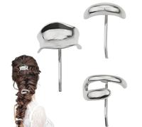 Metal Ponytail Holder Cuff, Fashionable Hair Buckle Cuff, 3X Metal Pony tail Holder H air Clips, Decorative Me tal Ponytail Hair Cuffs for Women comfortable styling for all-day wear
