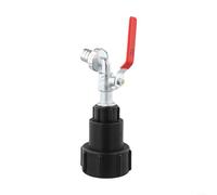 Métal pour adaptateur de réservoir IBC S60 x 6 à /5 pouces, valve de citerne d'eau de jardin à clic rapide avec contrôle à boule, raccord de récolte d'eau de pluie pour réservoirs industriels et tuyau