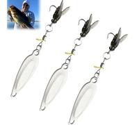 Metal Propeller Fishing Lure for Catching Fish, Fish Bait Freshwater, Fly Spinning Propeller Metal Sequin Soft Bait for All Kinds of Fish (Silver*3,3Grams)