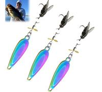 Metal Propeller Fishing Lure for Catching Fish, Fish Bait Freshwater, Fly Spinning Propeller Metal Sequin Soft Bait for All Kinds of Fish (Colorful*3,5.5Grams)