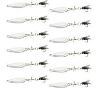 Metal Propeller Fishing Lure for Catching Fish, Fish Bait Freshwater, Fly Spinning Propeller Metal Sequin Soft Bait for All Kinds of Fish (Silver*12,5.5Grams)