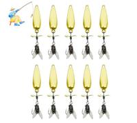 Metal Propeller Fishing Lure for Catching Fish, Fly Spinning Propeller Metal Sequin Soft Bait for, Long Cast Metal Sequins Propeller Fishing Lure, for All Kinds of Fishs (5.5g Gold 10pc)