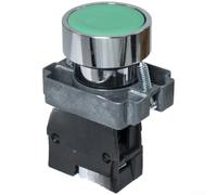 Metal Push Button Switch 22mm IP40 Dust pour proof Metal Push(Green) | IP40 rating, basic dust moisture shield, safe indoor use, resistant, long term reliability