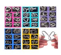 Metal Puzzle Ring Set, Jeu De Logique I-Q en Fil Métallique Imbriqué 3D, Casse-têtes Métalliques Et Jeux De Réflexion, Jouet Éducatif De Casse Tête Et Test Mental, Puzzle Imbriqué À Déverrouiller