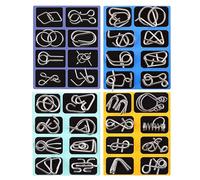 Metal Puzzle Set - Unlock Interlock Chinese Ring Brain Teaser | Educational Puzzle Toys for Students, Children, Adults - Home, Party, Game Night, Classroom, Kindergarten, and Everyday Fun