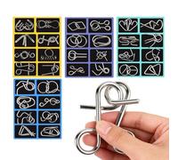 Metal Puzzles - Lot de 32 puzzles éducatifs en métal pour adultes et , 32 pièces Unlocking Ring Brain Teasers | Fun Party Favors, Travel Games, Parent-Child Interaction