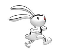 Metal Rabbit Emblem Decal - Adorable Animal Car Badge Sticker, Strong Adhesive Exterior Decoration, Rustproof Polished Finish Emblem, Lightweight Auto Body | Vehicle Personalization for Cars