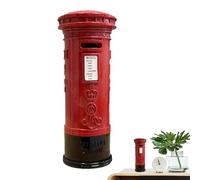 Metal Red Mailbox Money Bank - Alloy London Coin Saving Retro Box | Banque métallique Vintage, conteneur à Collectionner décoratif, Ornement de Maison Classique, Souvenir pour