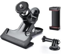 Metal Reflector Holder Clip Photo Studio Spring Clamp with 360° Swivel Head Flash Mount Adapter for Mobile Phone and Action Camera