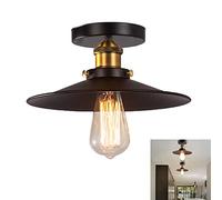 Métal Retro Suspensions Luminaire Lampes E27 Vintage Pendentif Noir Plafonnier Luminaire éclairage de Plafond E27 Lampe LED Lustre Abat-jour pour Chambre Salon Salle à manger Couloir Bar