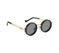 Metal Round Sunglasses, Adjustable Tint Polarized, 9-Gear Variable Lens with Frame, Protective Metal Daily Eyewear, Smart Shading Accessory with Classic Style, Travel Gear for Fishing Driving