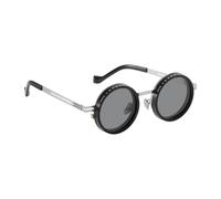 Metal Round Sunglasses, Adjustable Tint Polarized, 9-Gear Variable Lens with Frame, Protective Metal Daily Eyewear, Smart Shading Accessory with Classic Style, Travel Gear for Fishing Driving