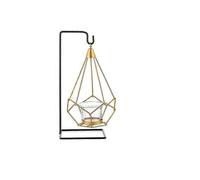 Metal Shaped Geometric Design Tea Light Candle Holders, Multifunctional Glass Candle Holder Stand